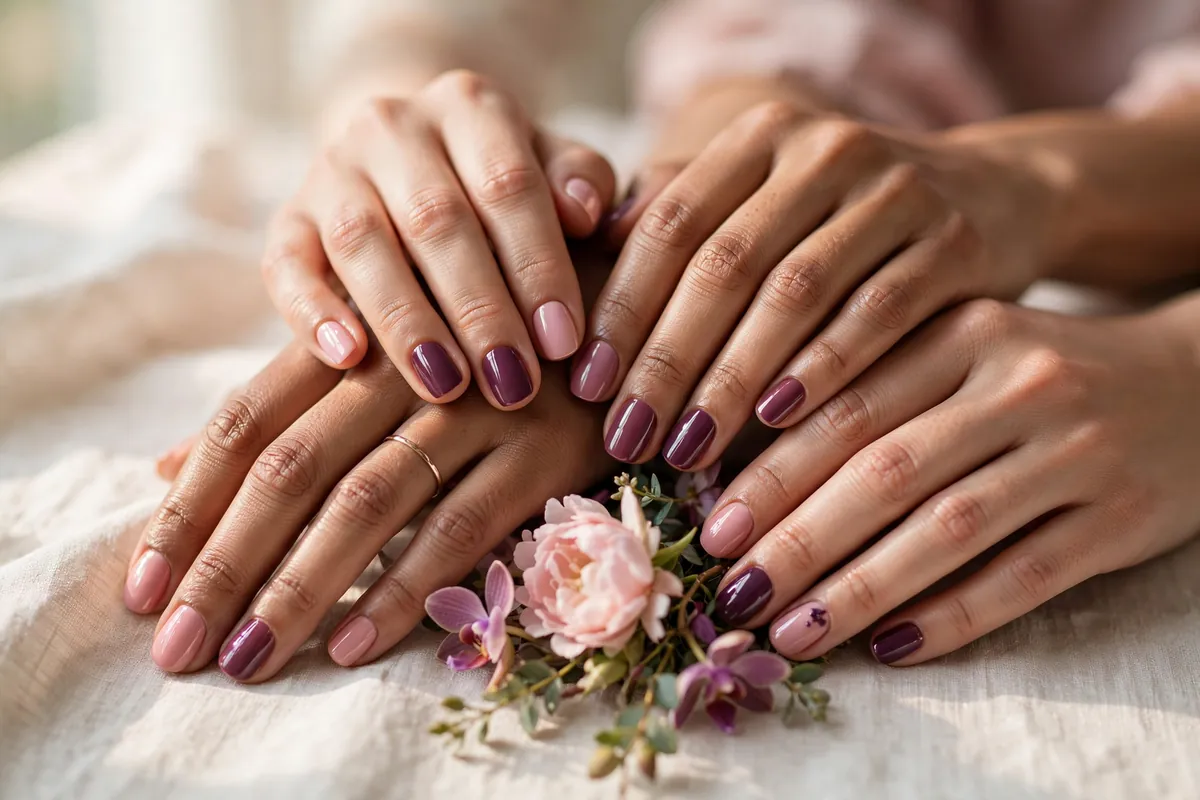Coordinated nails for a group